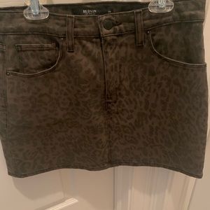 NWT Hudson Los Angeles Womens 26 Green Leopard Print Cargo Skirt